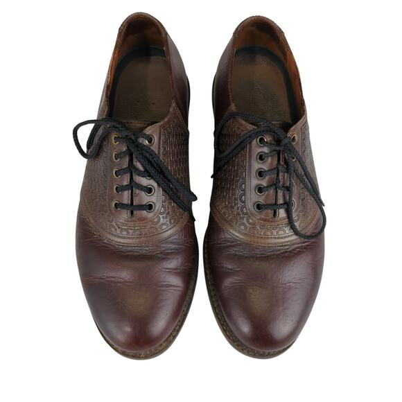 HS Trask Saddle Brown Leather Oxfords Two-tone H4065248 8.5 Vibram Sole‎ Gumlite - Picture 4 of 8
